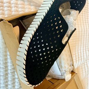 Brand new Project Cloud Women's size 8 runs small Black Perforated Slip-On Shoe